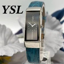 Yves Saint Laurent Women's Watch, Black Rectangular Turquoise and Blue, 15mm