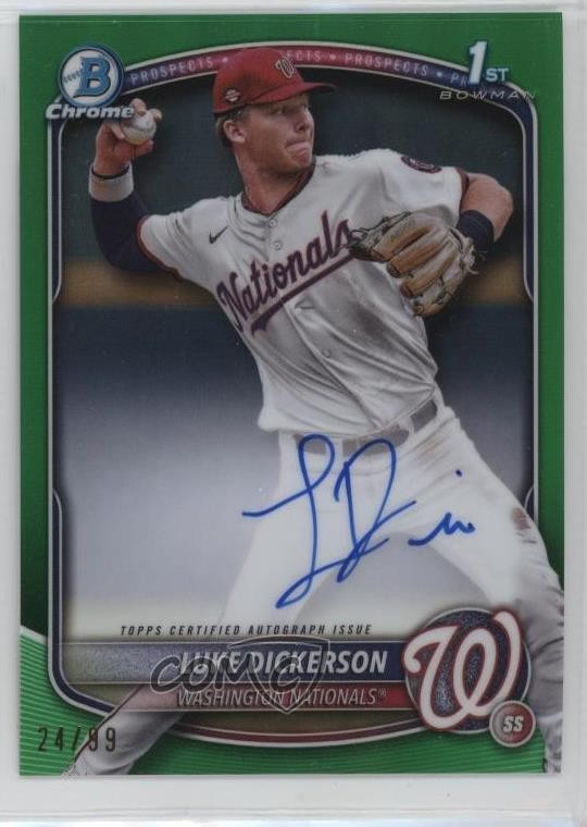 2025 Bowman Chrome Prospect Green Refractor /99 Luke Dickerson #CPA-LDI Auto 2a5