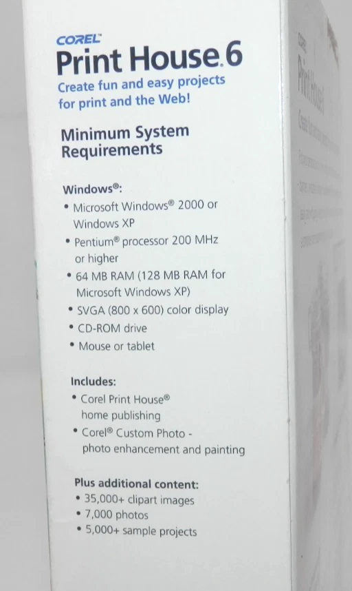 Corel Print House 6 Big Box Software • Design Publish Photo CD-ROM Windows XP - Image 4 of 4