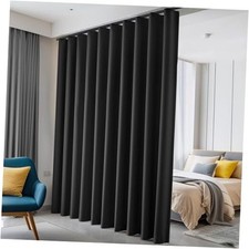 Room Divider Curtainsout Ceiling Track Curtain 100"W x 84"L Pack of 1 Black