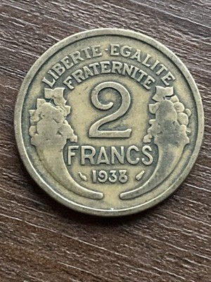 1938 France 2 Francs Coin French Republic Vintage World Coin