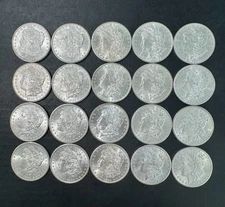 Morgan Dollars 1878-1893 CC Lot of 5 Uncirculated Mixed Dates AU/BU Coins-US