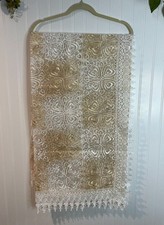 Vintage-Style MulticolorLace Floral Embroidered Tablecloth 60" X 90" Rectangular