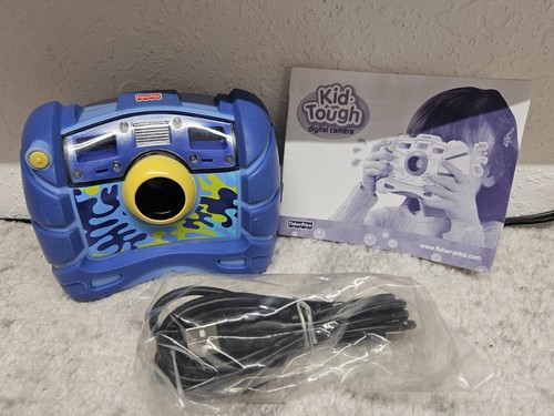 Fisher Price Kid Tough Digital Camera Blue And Yellow Camo TESTED