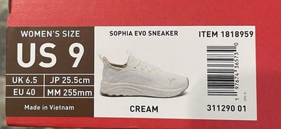 New - Women s  Puma Sophia EVO Sneaker  #311290-01 Cream