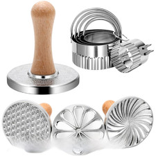 Cookie Cutter Set Baking Cookie Decorating Zinc Alloy Wooden Grip Diamond Design