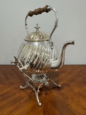 Vintage Silver Tilting Spirit Teapot With Stand And Burner
