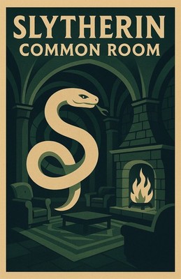 Slytherin Common Room Poster Travel Poster Print Wall Art Home Decor