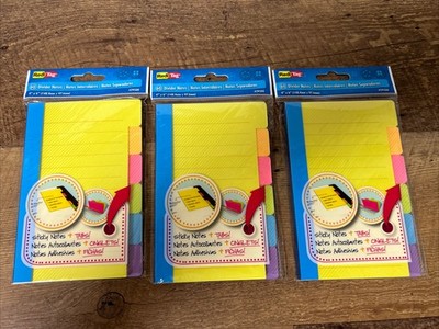 Redi-Tag Divider Sticky Notes, Tabbed Self-Stick Lined Notepads, 