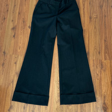 Classiques entier Black wide leg pants with cuff. Size 2 wool/poly