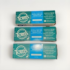 3X Tom's of Maine Fluoride-Free Rapid Relief Sensitive Toothpaste Fresh Mint 4oz
