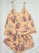 Victoria s Secret Women s Floral Jacquard Cami Short Set Peach Small
