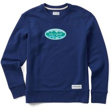 Life Is Good Mountainside Oval Simply True Fleece Crew Women's Sweatshirt, Darke