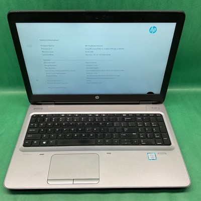 HP ProBook 650 G3 15.6'' Intel Core i5-7200u - Damaged Screen - Untested