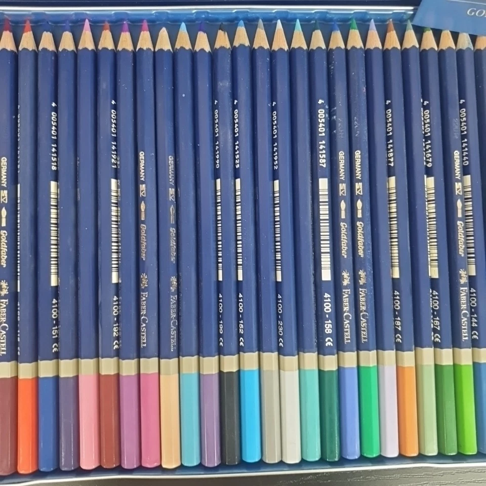 Vintage Faber- Castell Goldfaber Aquarelle 36 Farbstifte in Metalletui - Bild 3 von 4