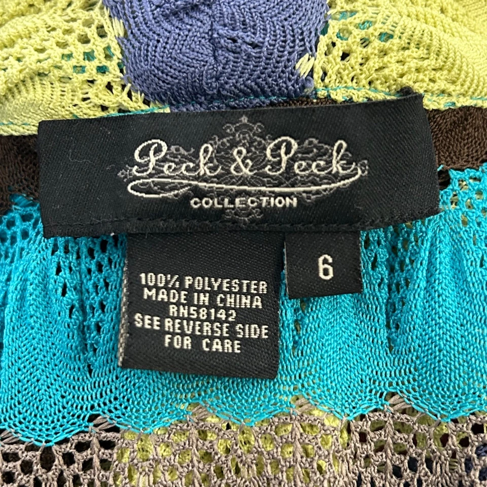 Cárdigan Suéter Colección Peck & Peck Rayas Frente Abierto Mujer Talla 6 Foto 3 de 4