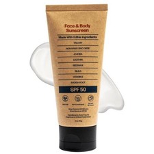 Sky And Sol Natural Mineral Sunscreen SPF 50 3 Oz Natural Tallow  Zinc Oxide