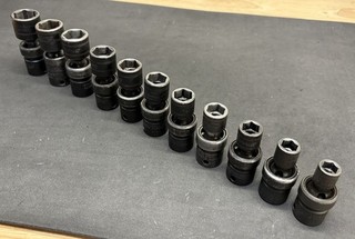 Snap On Tools 11pc 3/8” Dr Metric Swivel Impact Socket Set MM Universal Sockets