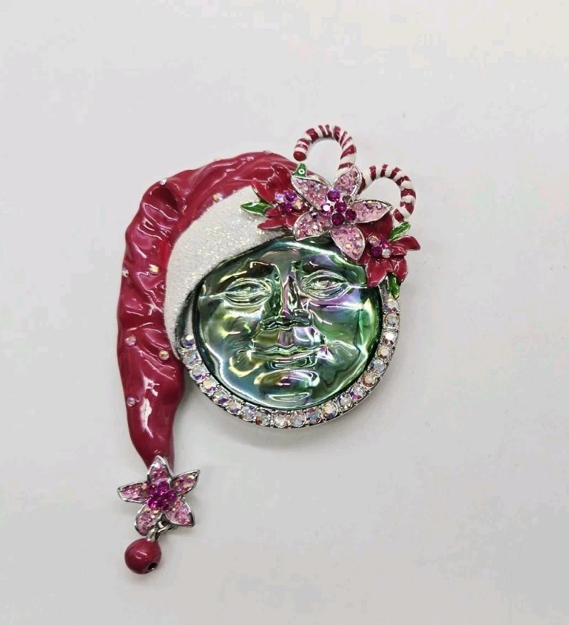 Broche colgante Kirks Folly Navidad Pin Sra. Santa Claus luna de agua legado Foto 4 de 4