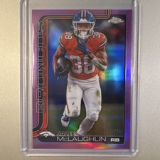 2025 Topps Chrome Jaleel McLaughlin Purple #90 /250 Denver Broncos Football Card