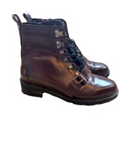 ASOS DESIGN Burgundy Lace-Up Biker Boots - UK 6 / US 8 AllSaints Donita