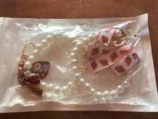 2 pearl keychain wristlet handbag backpack accessory strawberry bow bag charm