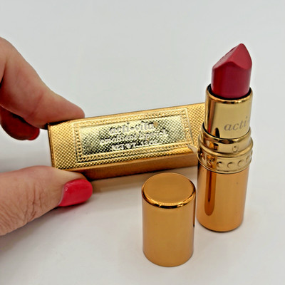 VTG NOS Germaine Monteil Gold Tube Acti-Vita Lipstick Ruby Tulip # 003-50