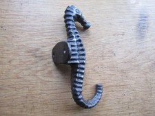 Rustic iron vintage coat hook retro SEAHORSE hanger pegs vintage cast iron AI