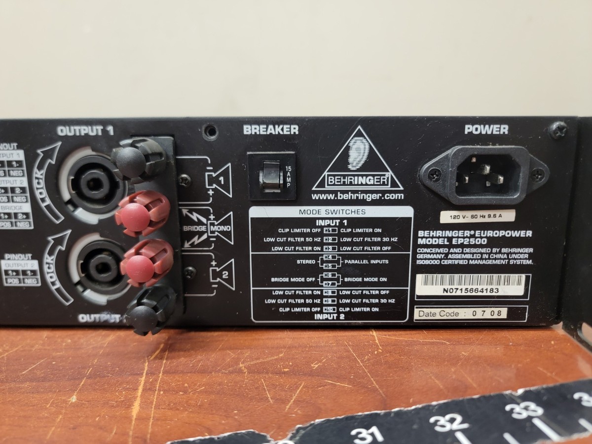 Behringer Europower EP2500 2-Channel Power Amplifier | eBay