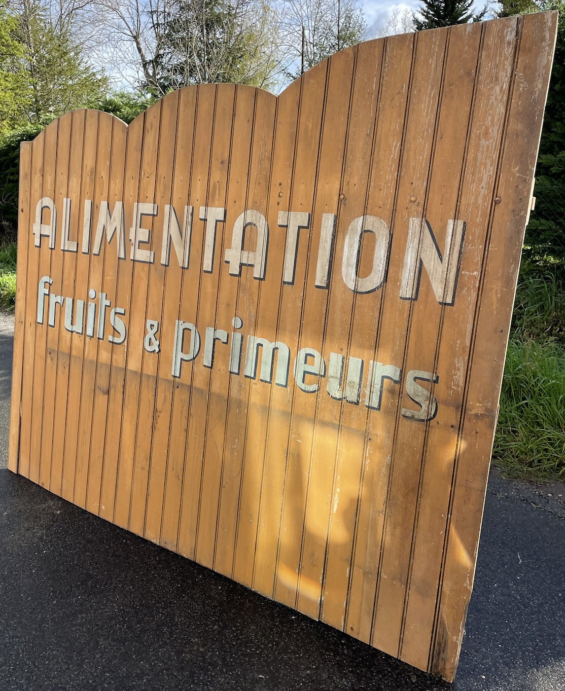 Enseigne épicerie peinte à la main déco bistrot cuisine et primeur vintage