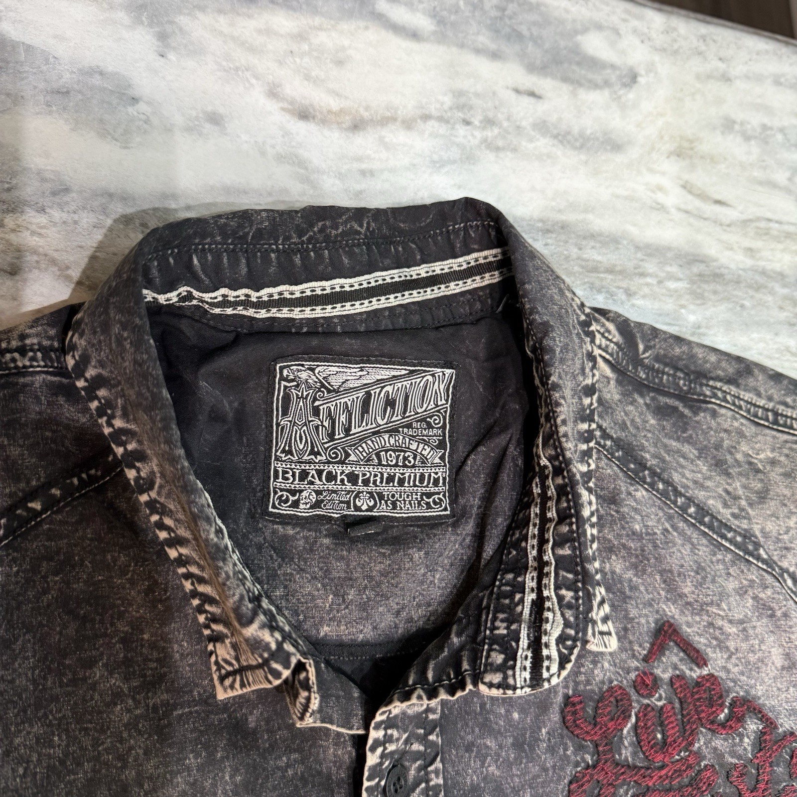 NEW Affliction Button Down Black Premium Long Sle… - image 10