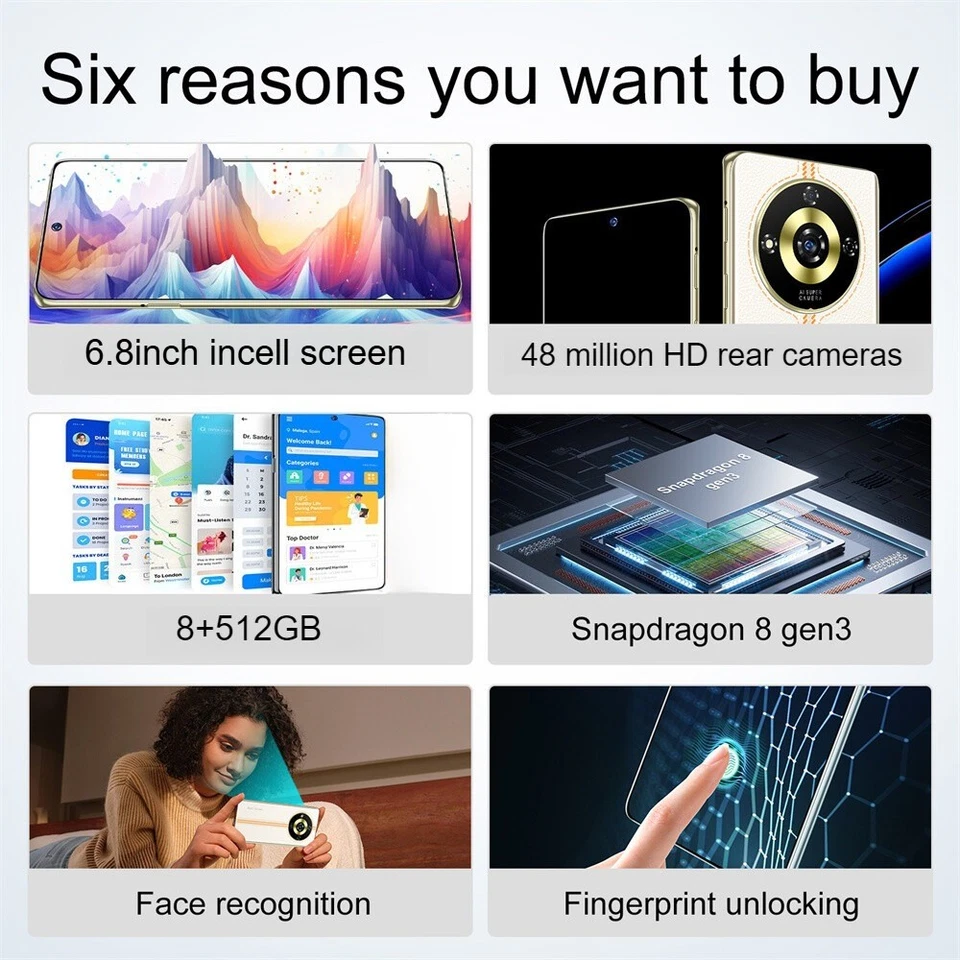 Smartphone 11 Pro+ 6.8" HD Android desbloqueado de fábrica 8+512GB 7800mAh Dual SIM - Imagem 2 de 4