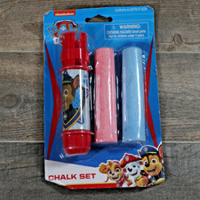 Nickelodeon Paw Patrol Jumbo Sidewalk Chalk Set Holder  2 Sticks Pink Blue