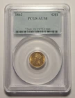 1862 INDIAN PRINCESS HEAD GOLD $1 PCGS AU58 TYPE-3 ONE DOLLAR CIVIL WAR DATE