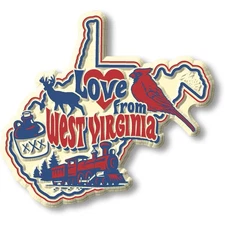 "Love from West Virginia" Vintage State Magnet by Classic Magnets