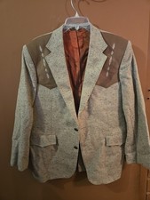 vintage Pagano West Made In Usa Tan Western Mens Blazer Size 44 Regular