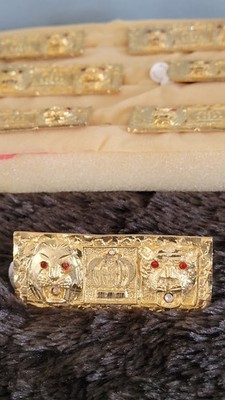 Vintage 3 Finger Lion Knuckle Ring Gold Tone Crown Design Made in Korea 80s 90s