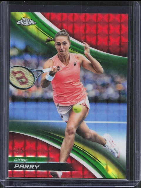2025 Topps Chrome Tennis Diane Parry #74 Red Geometric Refractor 1/5