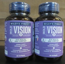 Wiley's Finest Wild Alaskan Fish Oil Bold Vision Eye Health 2 PK - EXP 11/25