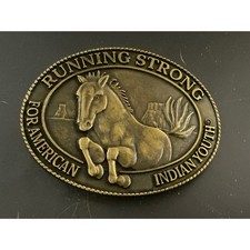 Running Strong For American Indian Youth Belt Buckle 11th Anniv Billy Mills 1996