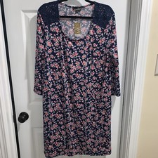 Suzanne Betro Scoopneck Dress Sz 1X Floral Pockets New With Tags