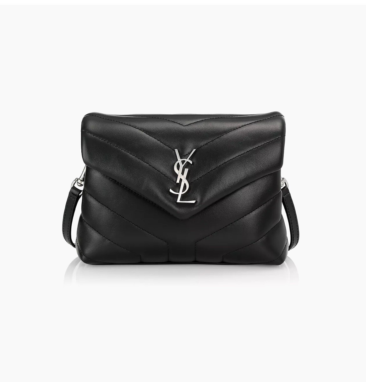 Borsa a tracolla Saint Laurent YSL LouLou giocattolo in pelle monogramma trapuntata Y nera