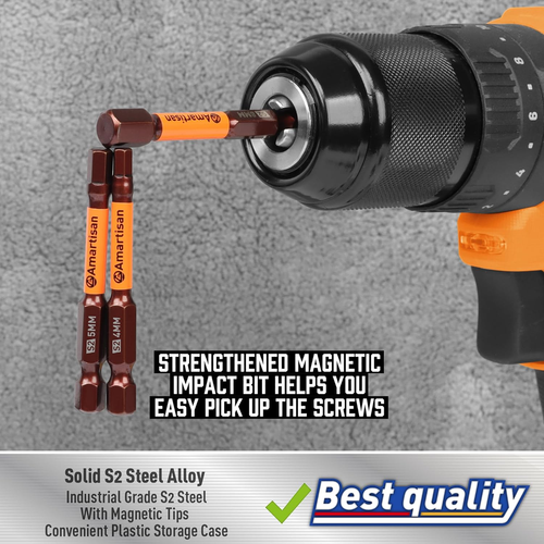 20-Piece Hex Head Allen Wrench Drill Bit Set, Metric and SAE S2 Steel Hex Bits S - Picture 5 of 12