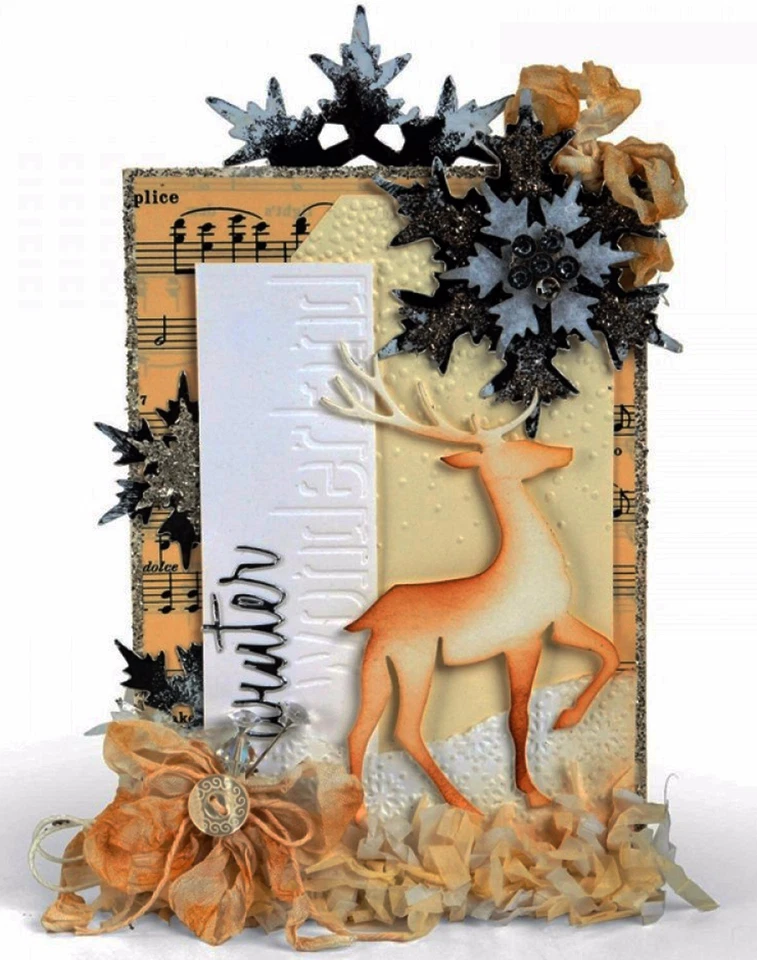 NEW Retired Sizzix Snowfall-Speckles Embossing folder #661008 MSRP $12.99 Holtz - Image 3 of 3