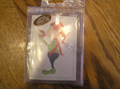 Jessa Needlecrafts Graph~O~Cards 5'' x 7'' Counted Cross Stitch ELF & BIRD~~NIP!