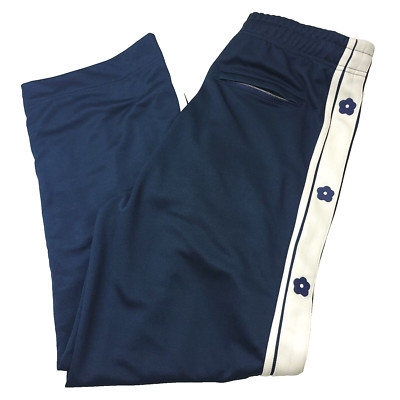 $745 KENZO Seasonal Track Pants in Midnight Blue & Off White Mens Size Small
