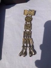 Antique Mexican pin sterling silver gold plated 