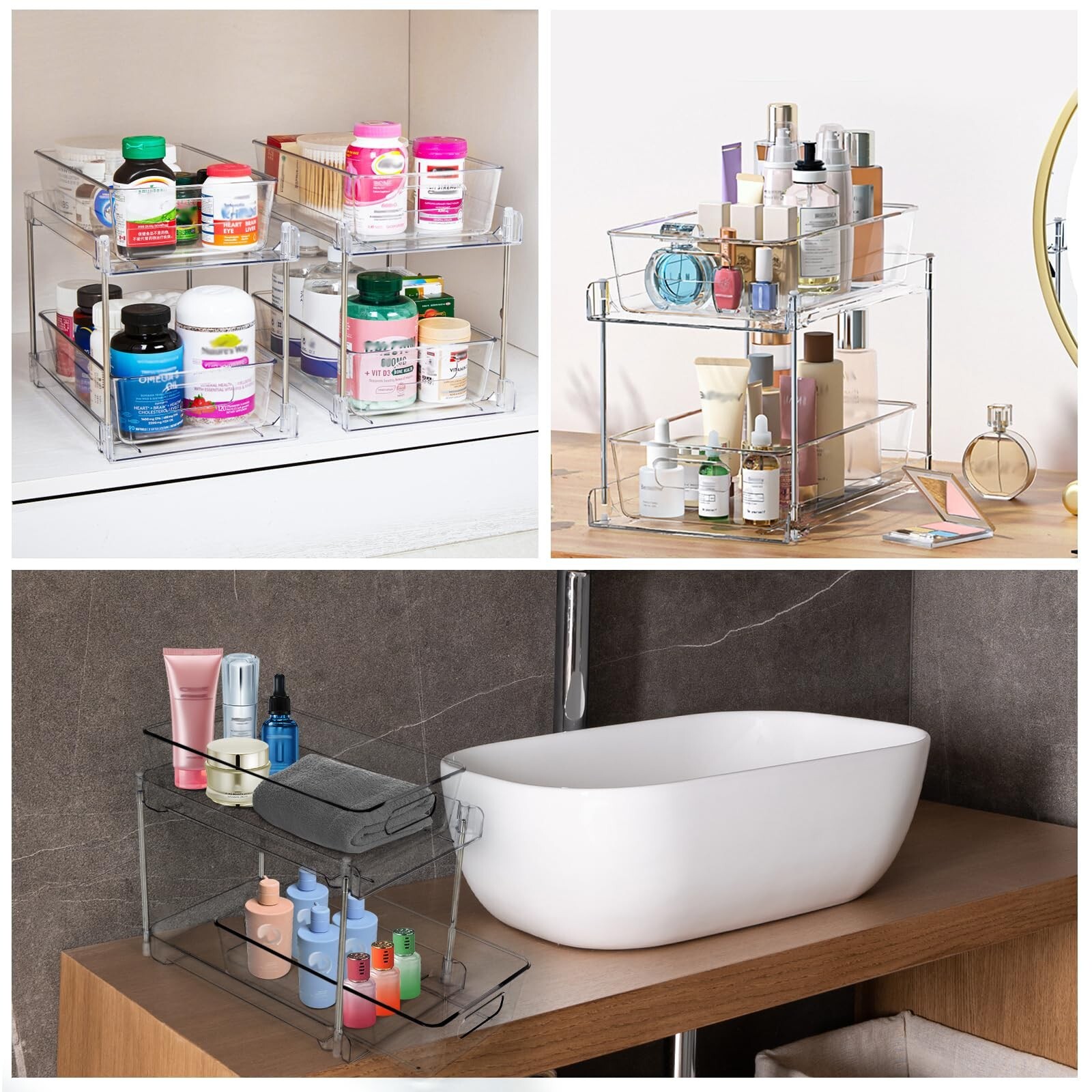 Under Sink Organizers and Storage for Bathroom or Kitchen, 2 Tier P... Fast Ship