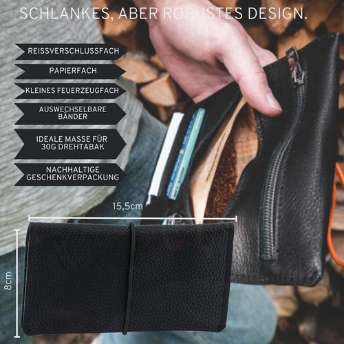 Simaru Tabaktasche aus Kunstleder für 30g Tabakbeutel  – Dreher-Tasche - Bild 2 von 16