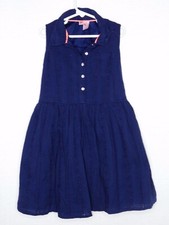 Japana Kids Girls 8 Blue Eyelet Dress Half Button Front Skate Dress